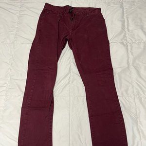 GAP Khakis Slim Stretch - Burgundy - 32" x 32"